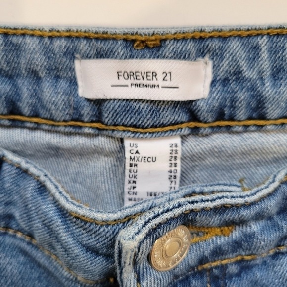 Forever 21 Light Blue Distressed Flare Jeans Size 28 Y2K 90s Cool Girl - Picture 7 of 10